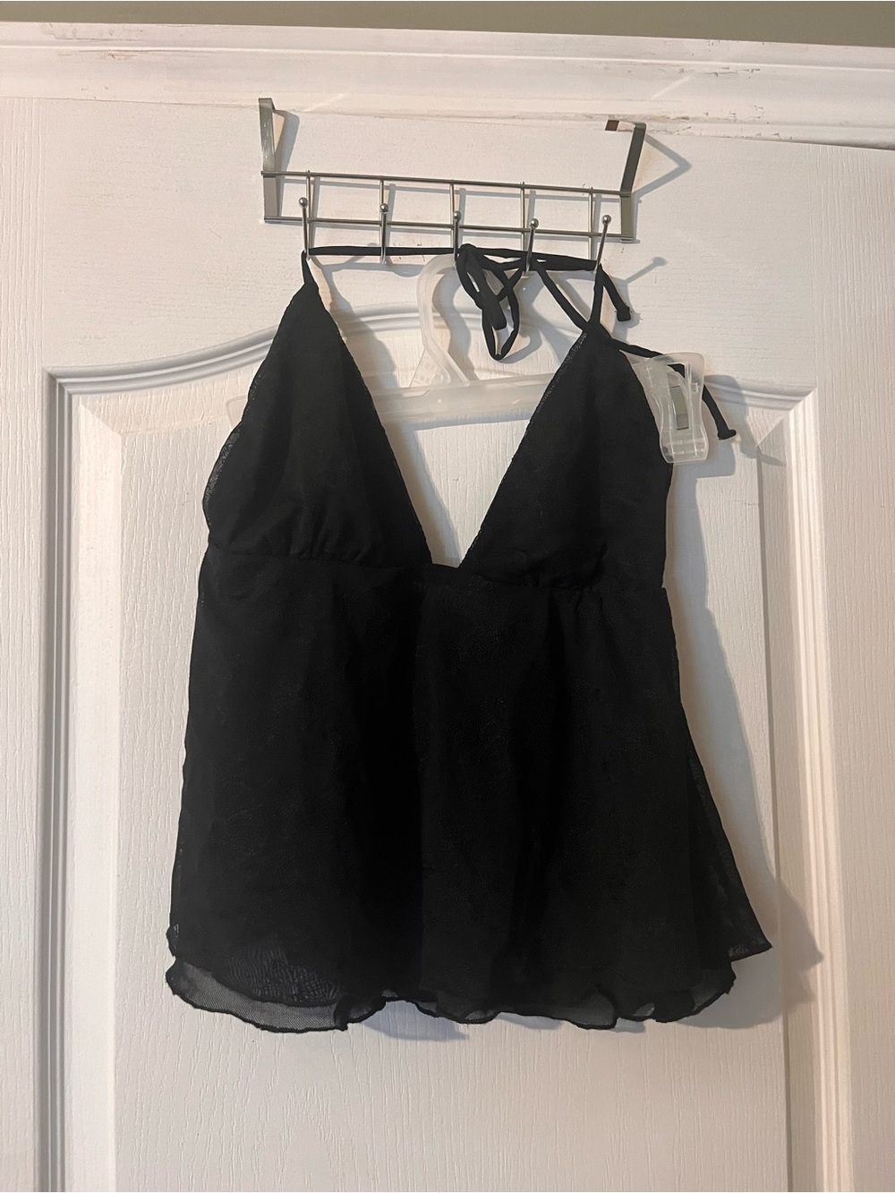 Garage Black Halter Lace Going Out Top